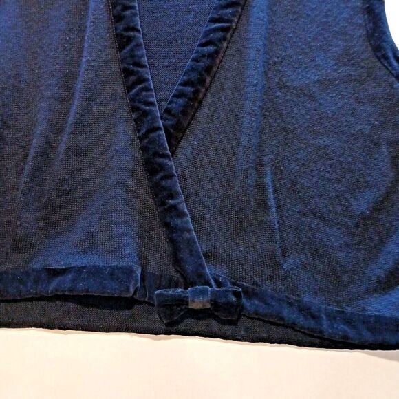 Susan Bristol XL Black Retro Vintage Vest with Bow & Button at Bottom. - Picture 7 of 10